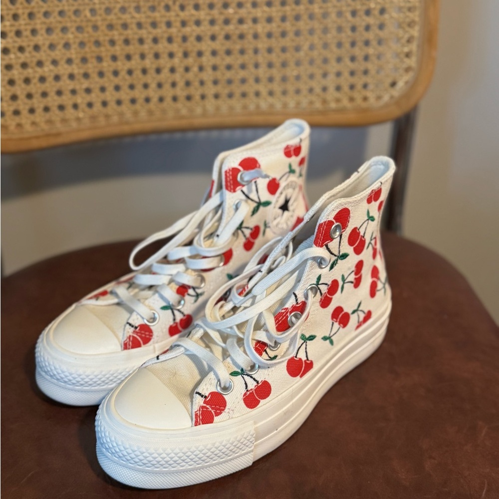Cherry Print High-Top Converse